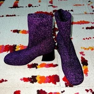 Céline purple metallic knit boots 36.5 Phoebe era